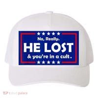 No Really He Lost & You're In A Cult Yupoong Adult 5-Panel Trucker Hat thumb 0