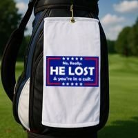 No Really He Lost & You're In A Cult Golf Towel thumb 2