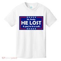 No Really He Lost & You're In A Cult Kids T-Shirt thumb 0