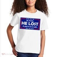 No Really He Lost & You're In A Cult Kids T-Shirt thumb 2