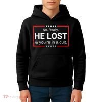 No Really He Lost & Youre In A Cult. Kids Hoodie thumb 4