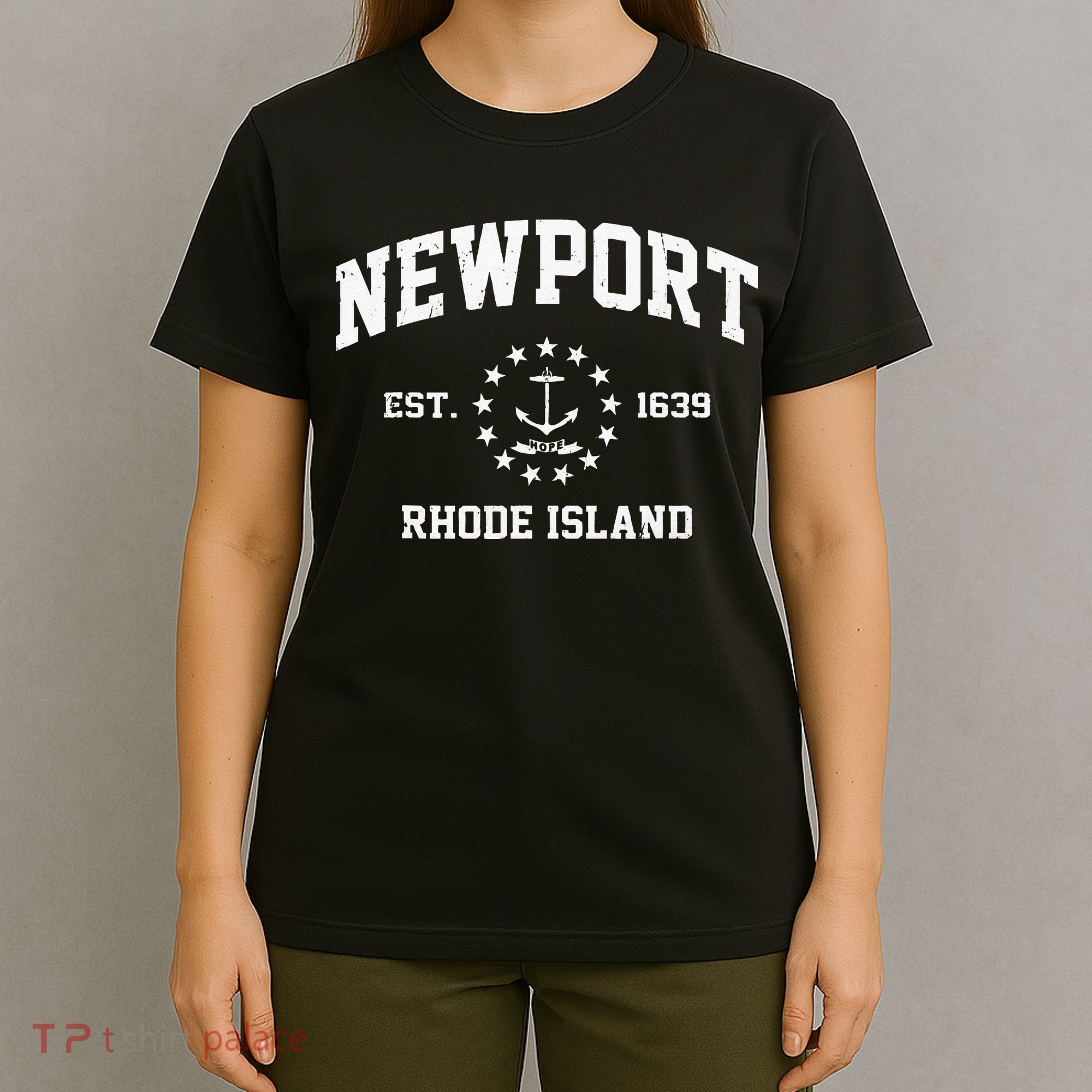 Newport Rhode Island RI Vintage State Athletic Style T-Shirt