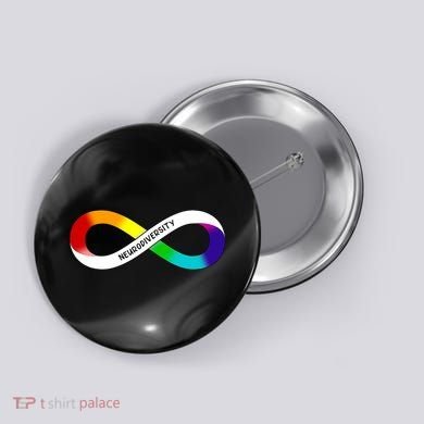 Neurodiversity Rainbow Infinity Symbol Button