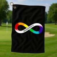 Neurodiversity Rainbow Infinity Symbol Golf Towel thumb 1
