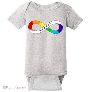 Neurodiversity Rainbow Infinity Symbol Baby Bodysuit