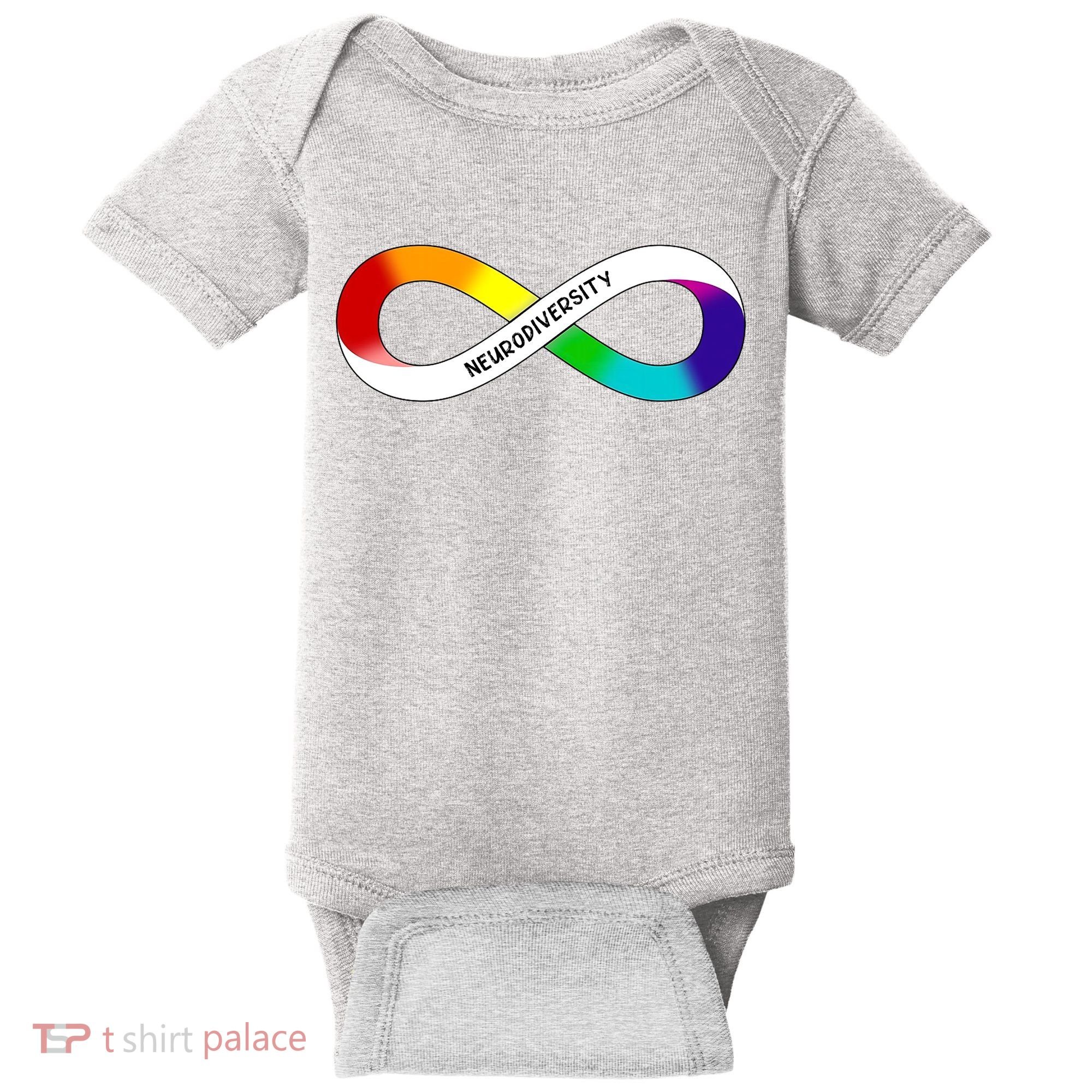 Neurodiversity Rainbow Infinity Symbol Baby Bodysuit