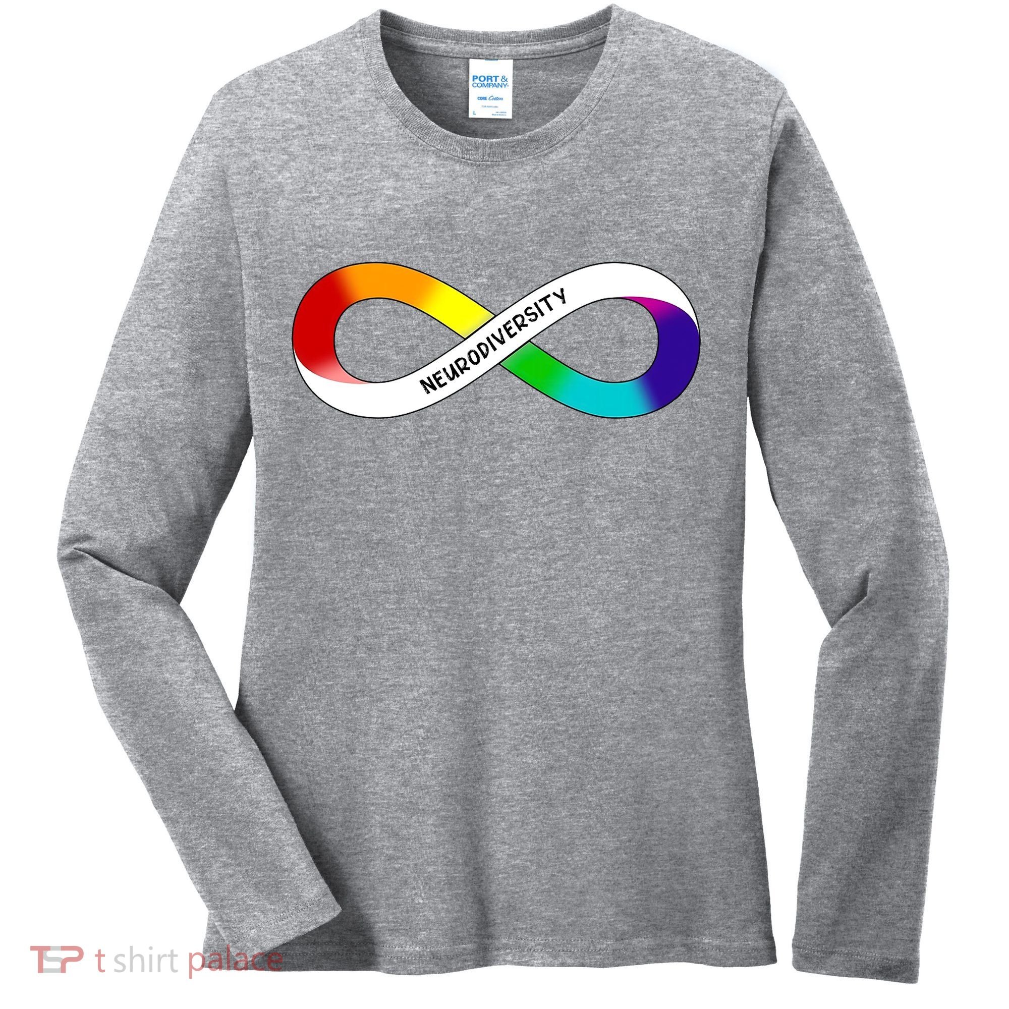 Neurodiversity Rainbow Infinity Symbol Women's Long Sleeve Shirt