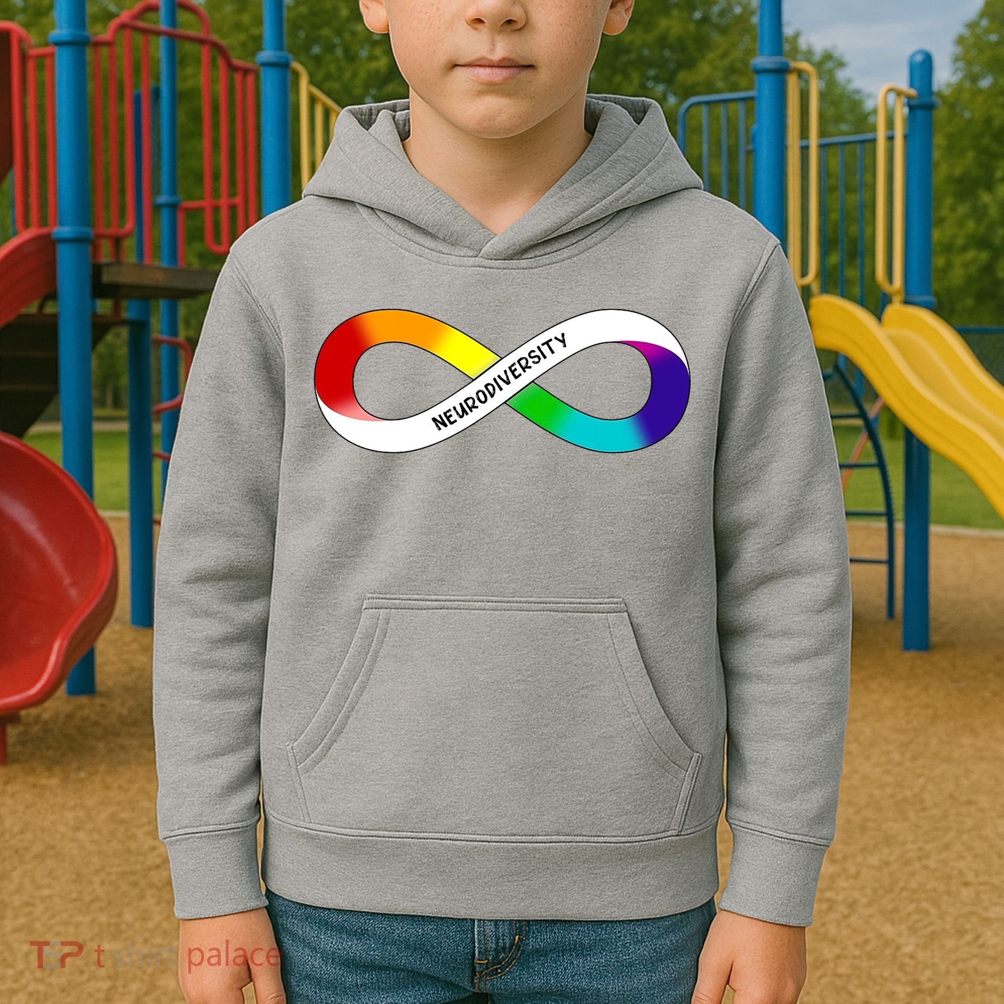Neurodiversity Rainbow Infinity Symbol Kids Hoodie