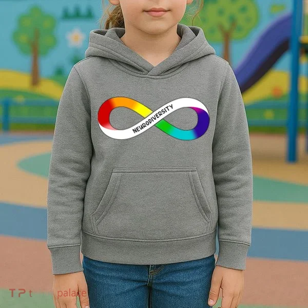 Neurodiversity Rainbow Infinity Symbol Kids Hoodie