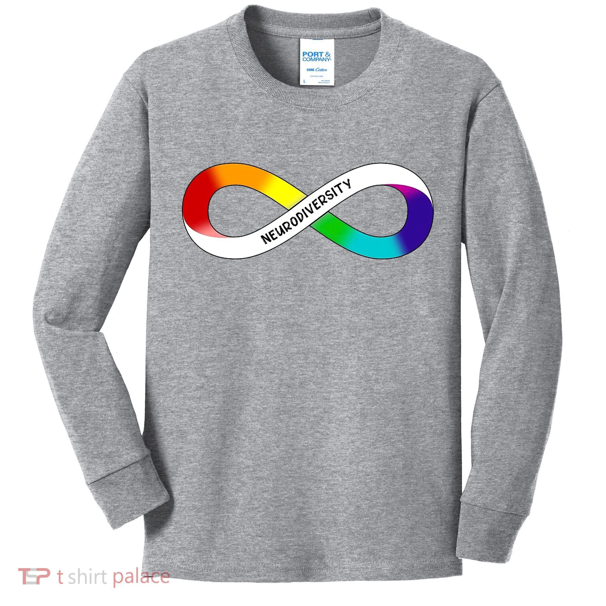 Neurodiversity Rainbow Infinity Symbol Kids Long Sleeve Shirt