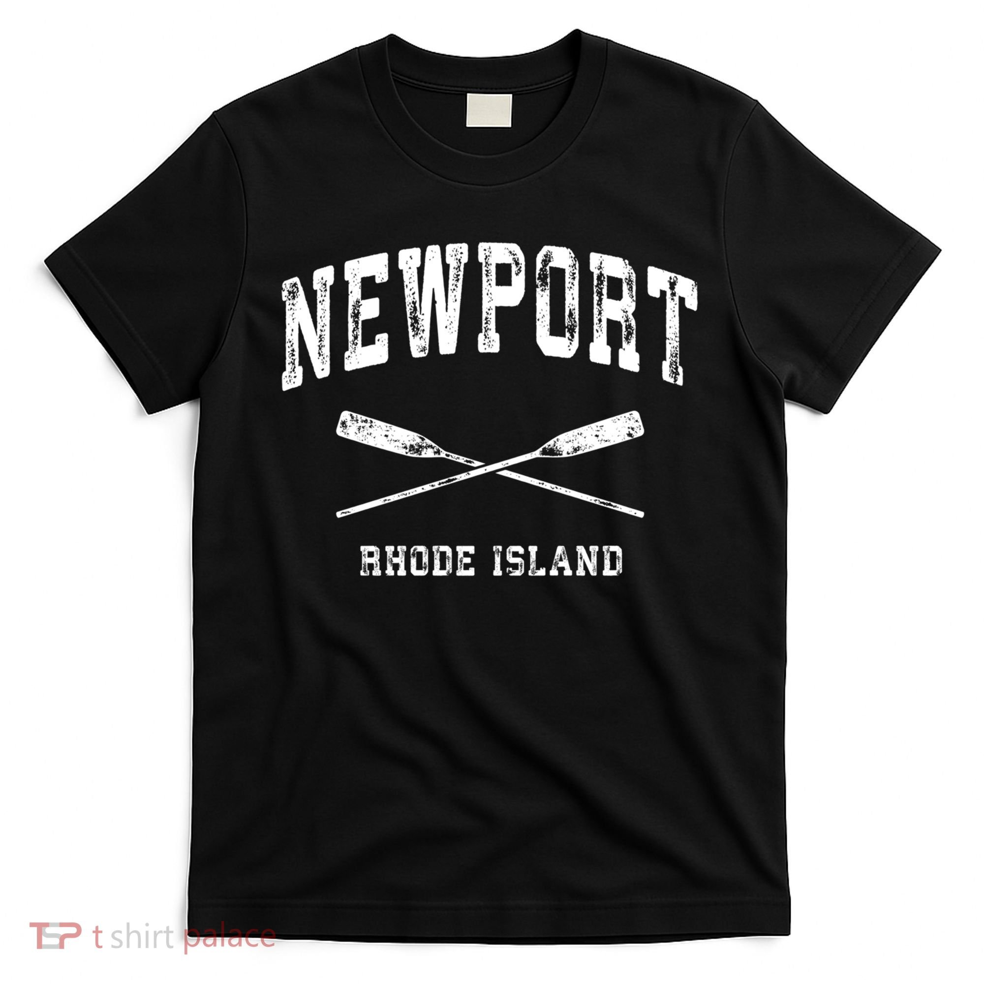 Newport Rhode Island Vintage Nautical Crossed Oars Gift T-Shirt