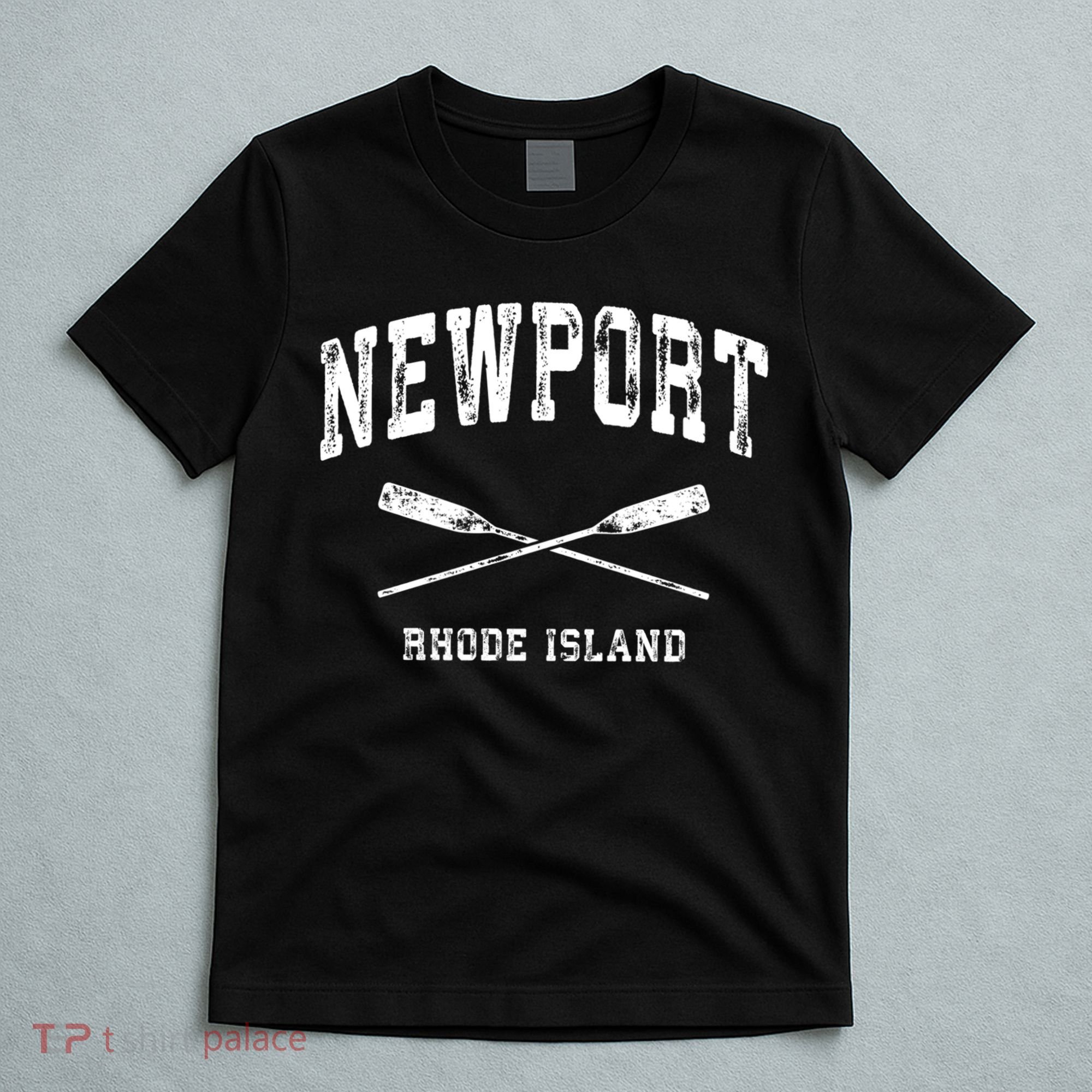 Newport Rhode Island Vintage Nautical Crossed Oars Gift T-Shirt