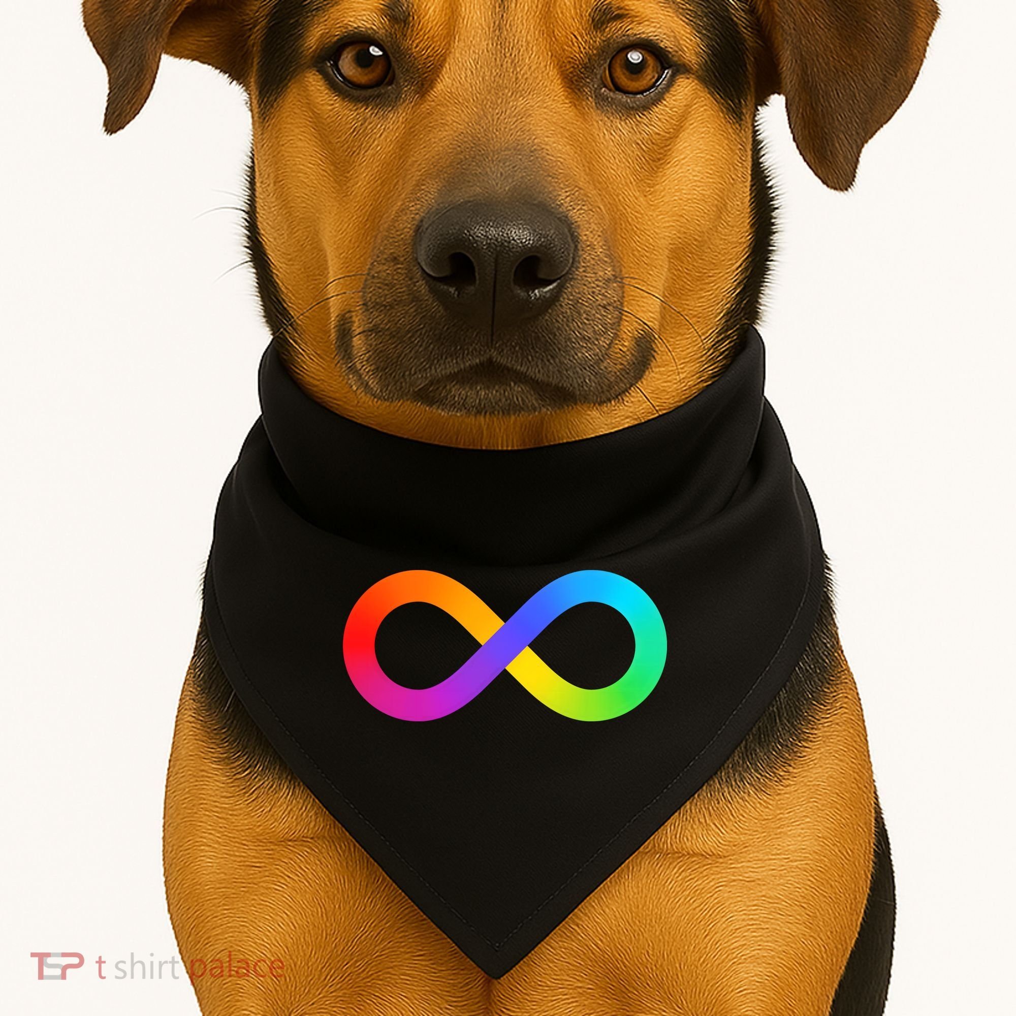 Neurodiversity Rainbow Infinity Autism USA-Made Doggie Bandana