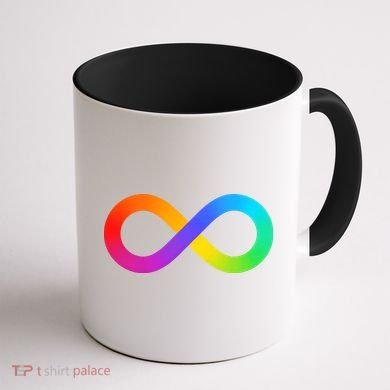 Neurodiversity Rainbow Infinity Autism Coffee Mug back