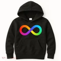Neurodiversity Rainbow Infinity Autism Kids Hoodie thumb 0