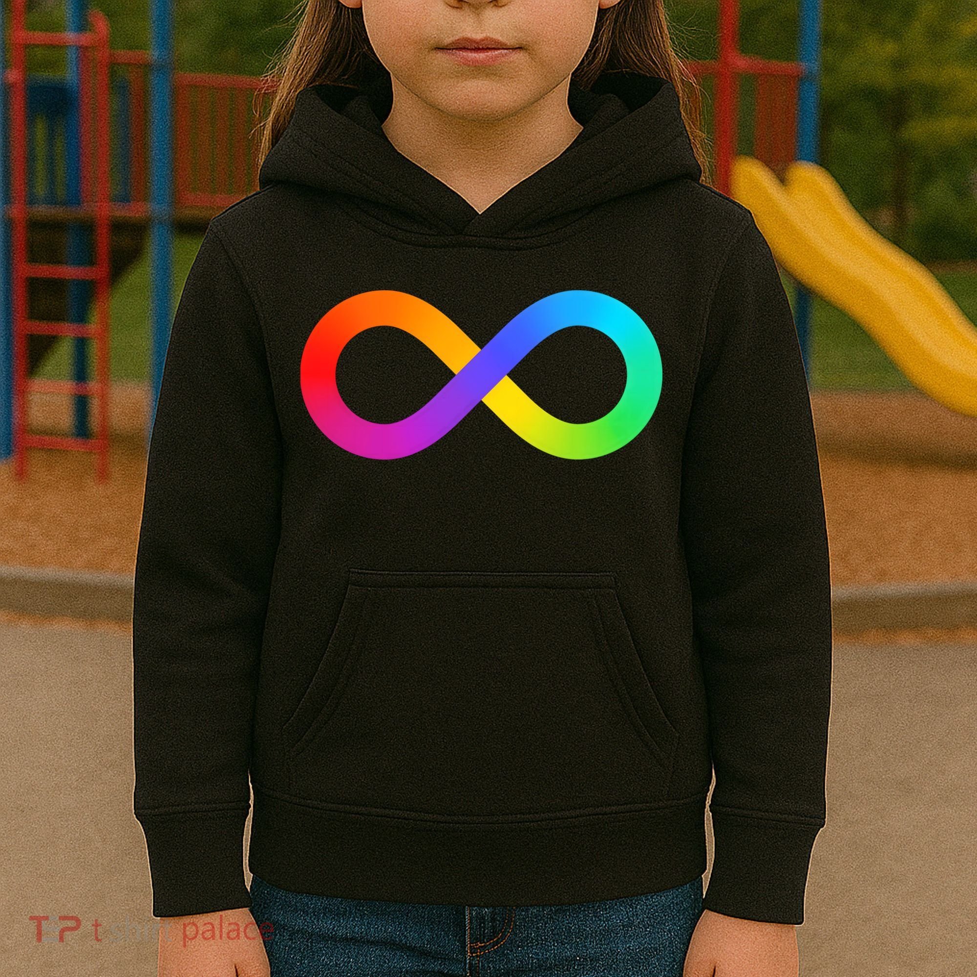 Neurodiversity Rainbow Infinity Autism Kids Hoodie