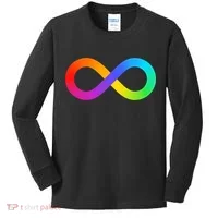 Neurodiversity Rainbow Infinity Autism Kids Long Sleeve Shirt thumb 0