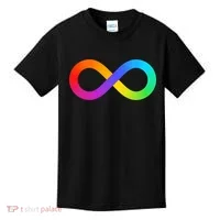 Neurodiversity Rainbow Infinity Autism Kids T-Shirt thumb 0