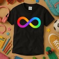 Neurodiversity Rainbow Infinity Autism Kids T-Shirt thumb 3