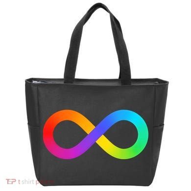 Neurodiversity Rainbow Infinity Autism Tote Bag