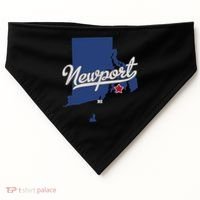 Newport Rhode Island RI Map USA-Made Doggie Bandana thumb 0