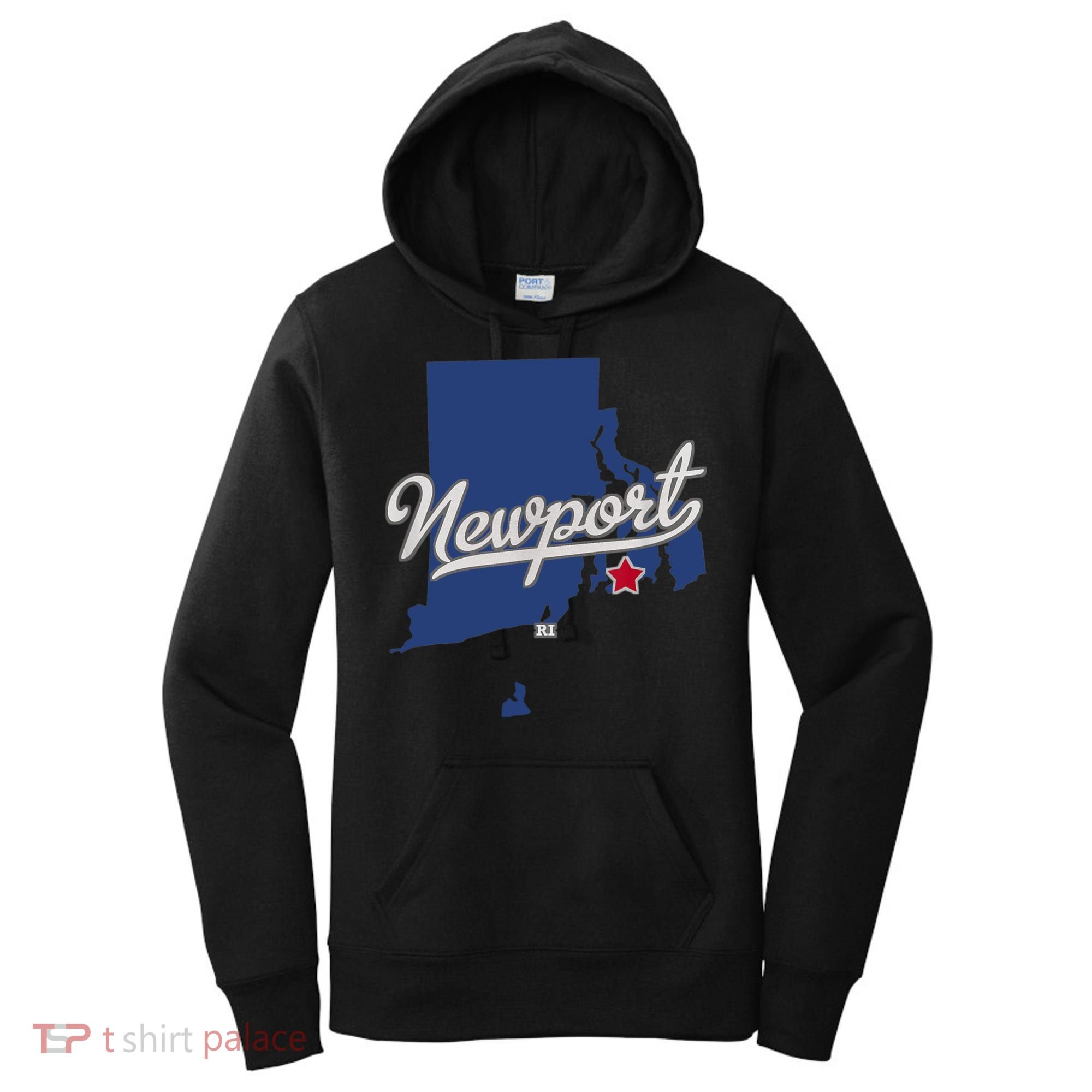 Newport Rhode Island RI Map Women's Hoodie