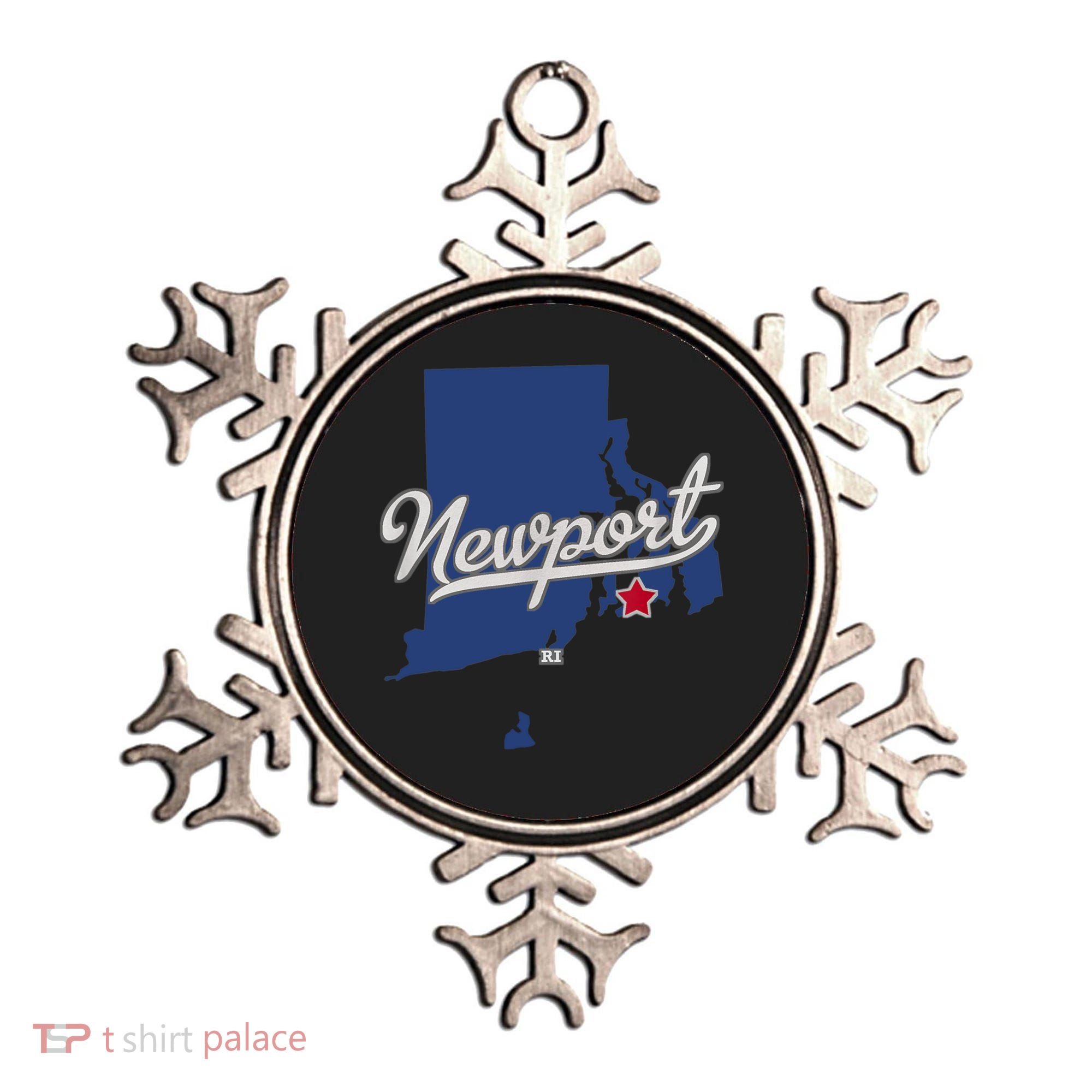 Newport Rhode Island RI Map Ornament