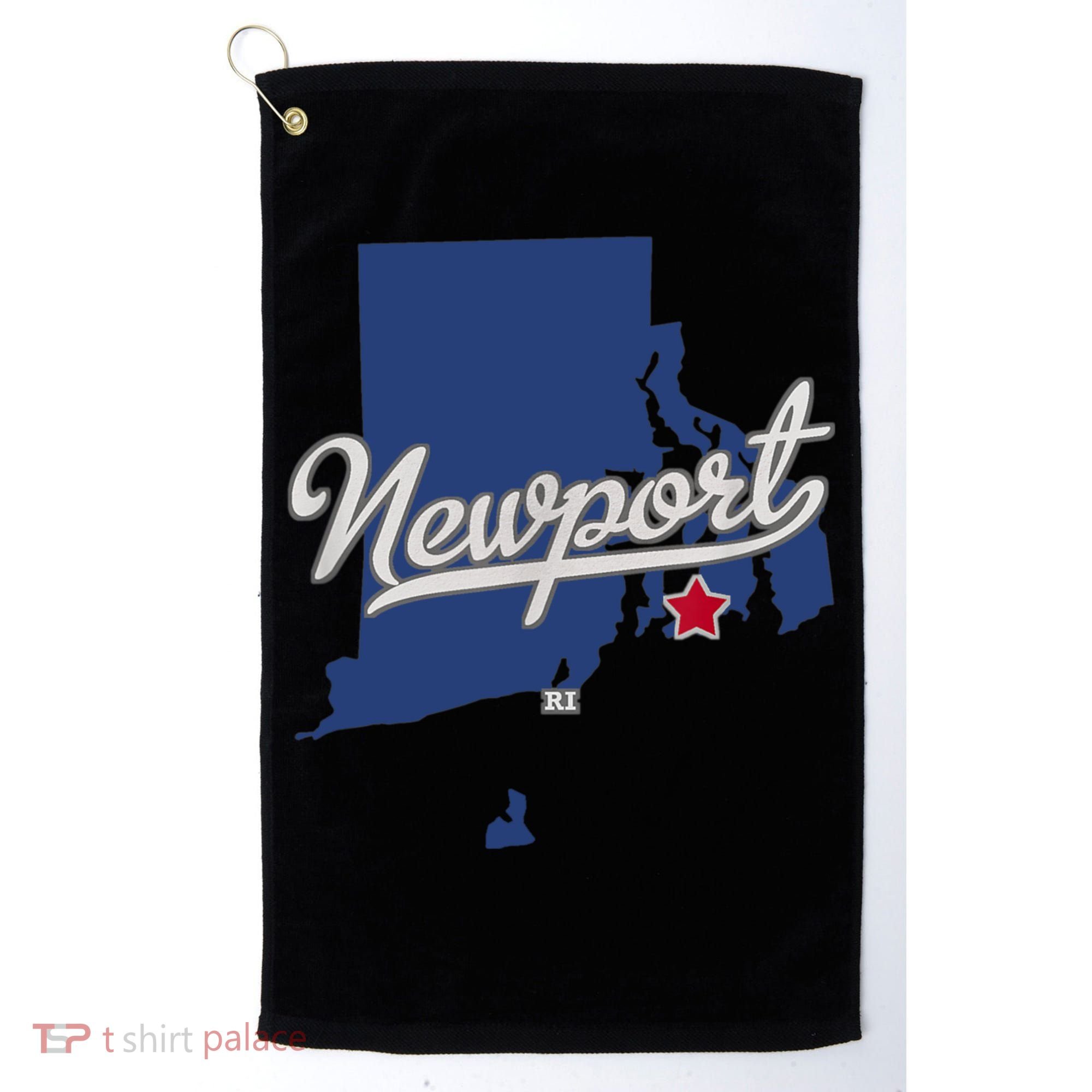 Newport Rhode Island RI Map Golf Towel