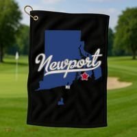 Newport Rhode Island RI Map Golf Towel thumb 1