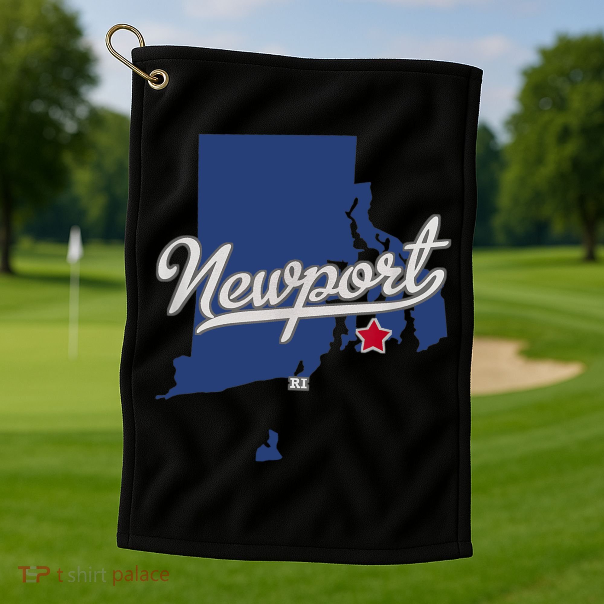 Newport Rhode Island RI Map Golf Towel