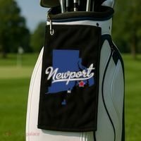 Newport Rhode Island RI Map Golf Towel thumb 2