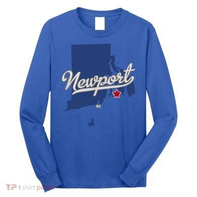 Newport Rhode Island RI Map Long Sleeve Shirt