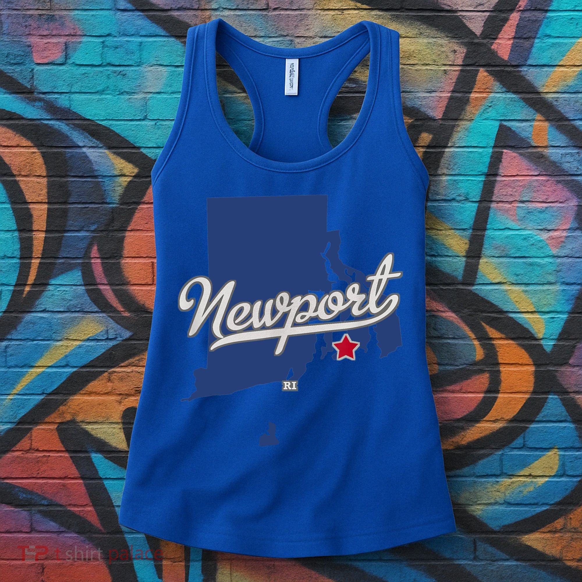 Newport Rhode Island RI Map Women's Tank Top