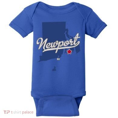 Newport Rhode Island RI Map Baby Bodysuit