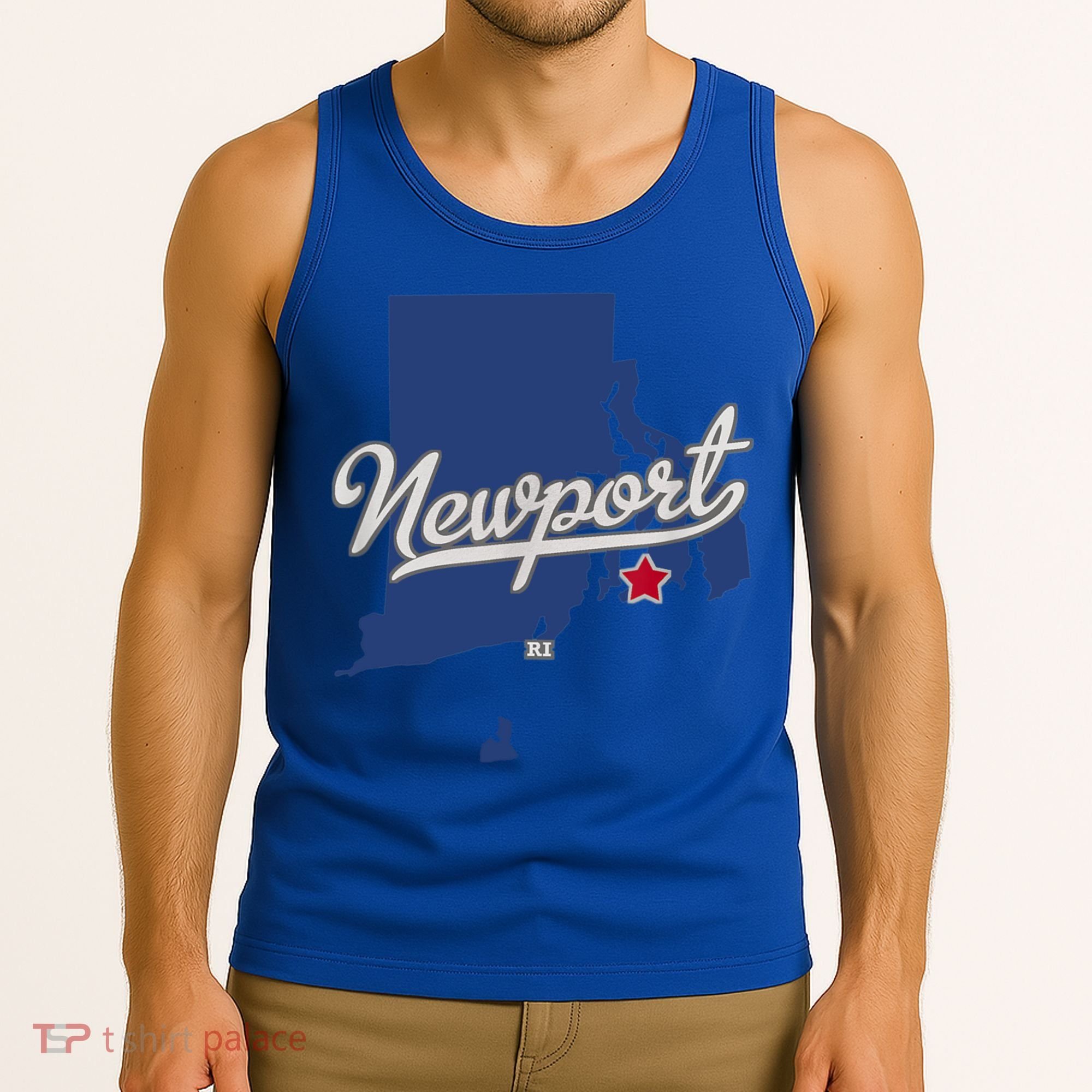 Newport Rhode Island RI Map Tank Top