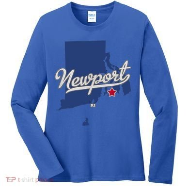 Newport Rhode Island RI Map Women's Long Sleeve Shirt