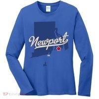 Newport Rhode Island RI Map Women's Long Sleeve Shirt thumb 0