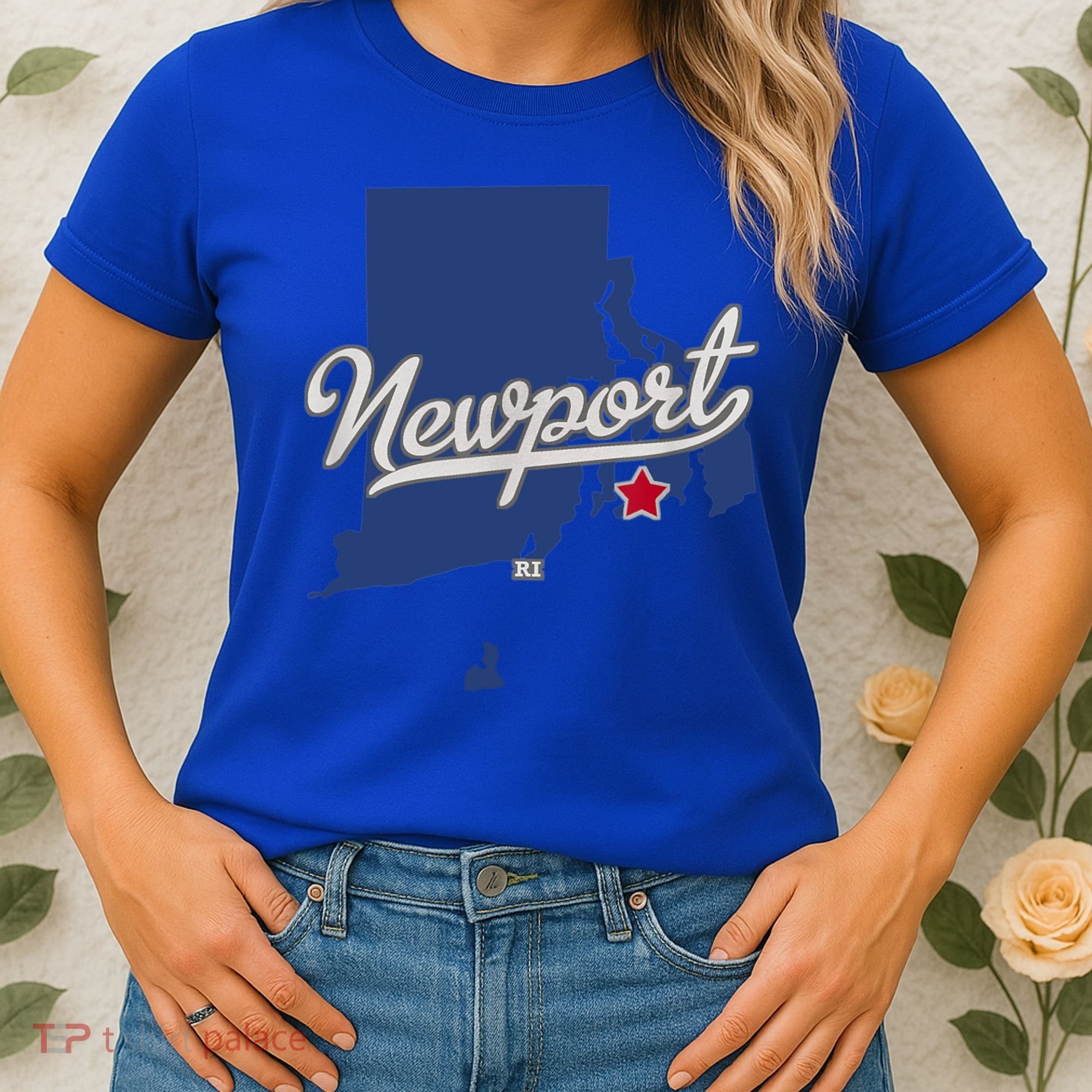 Newport Rhode Island RI Map Women's T-Shirt