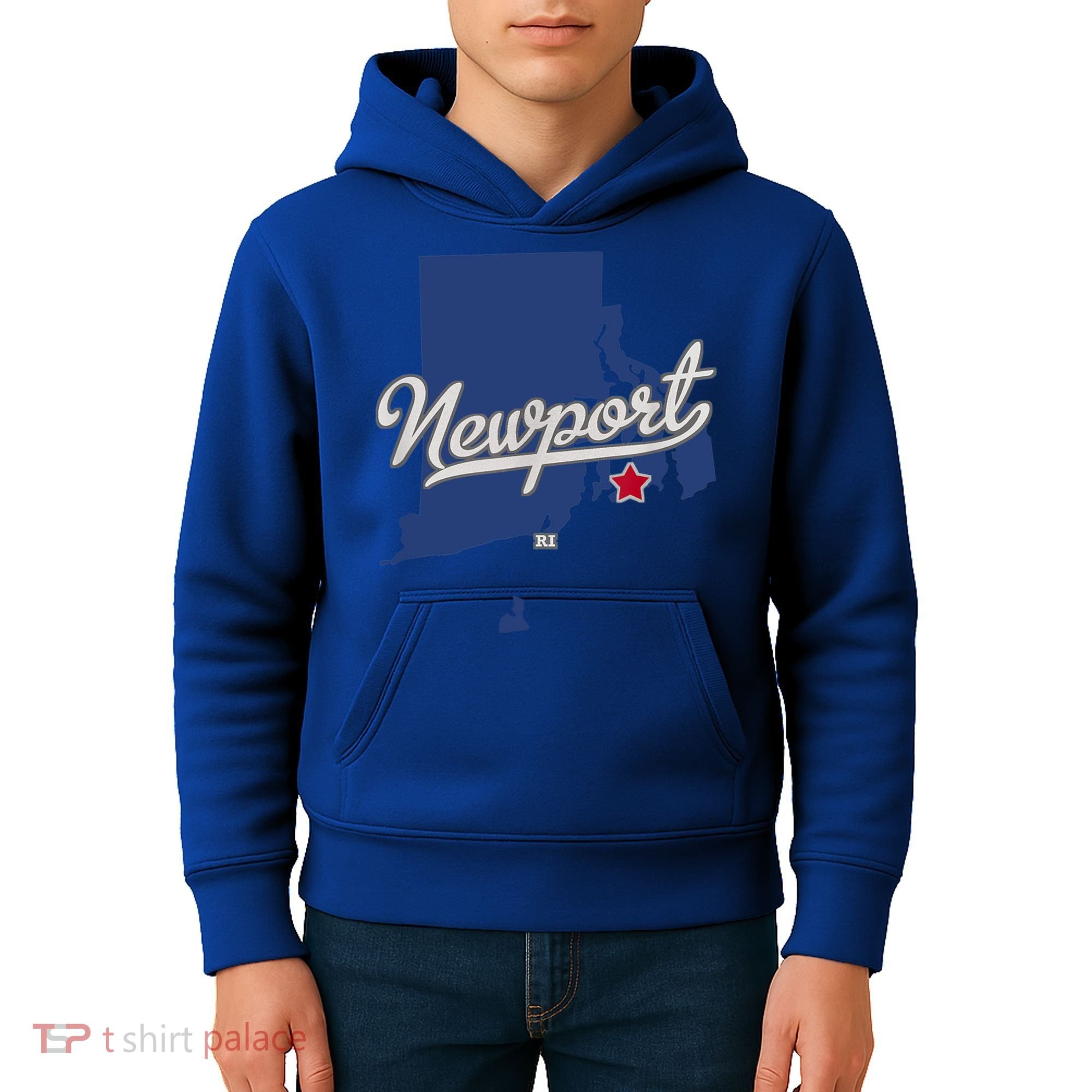 Newport Rhode Island RI Map Kids Hoodie