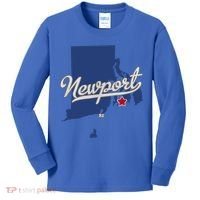 Newport Rhode Island RI Map Kids Long Sleeve Shirt thumb 0