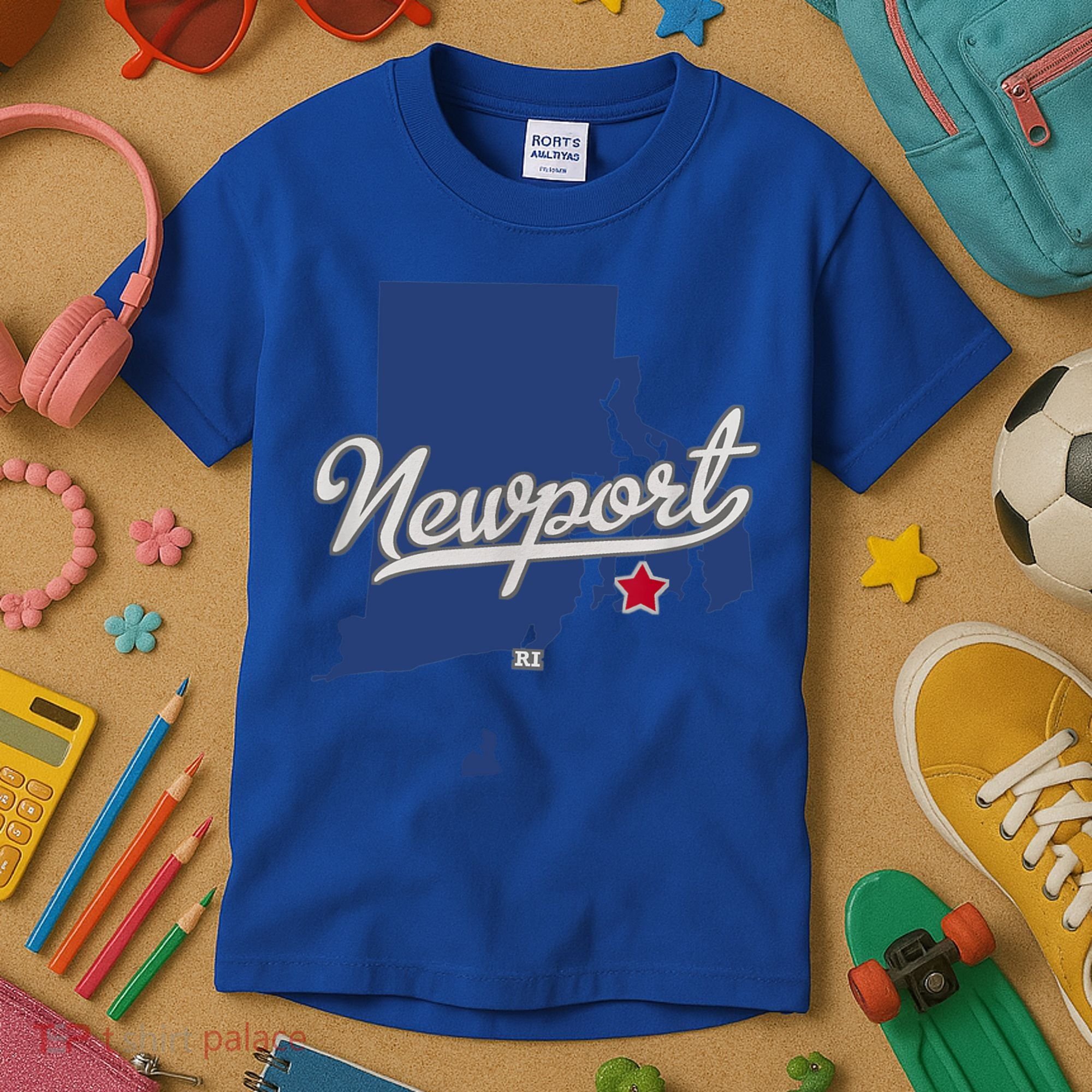 Newport Rhode Island RI Map Kids T-Shirt