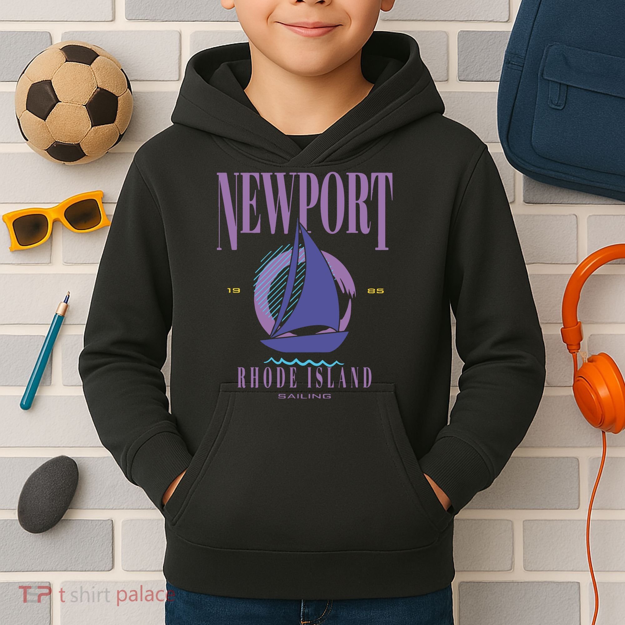 Newport Rhode Island Saling Kids Hoodie