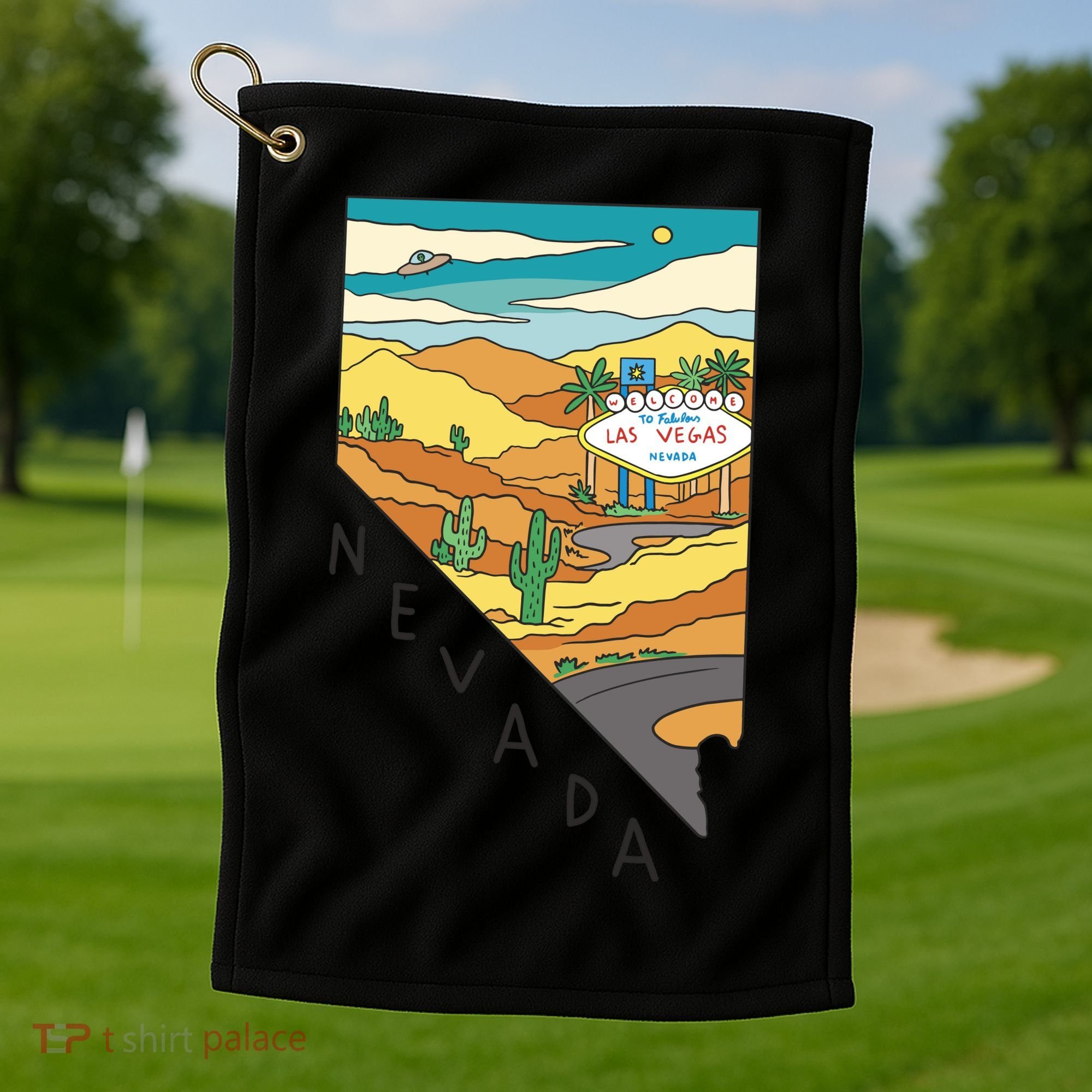 Nevada Retro Las Vegas Golf Towel