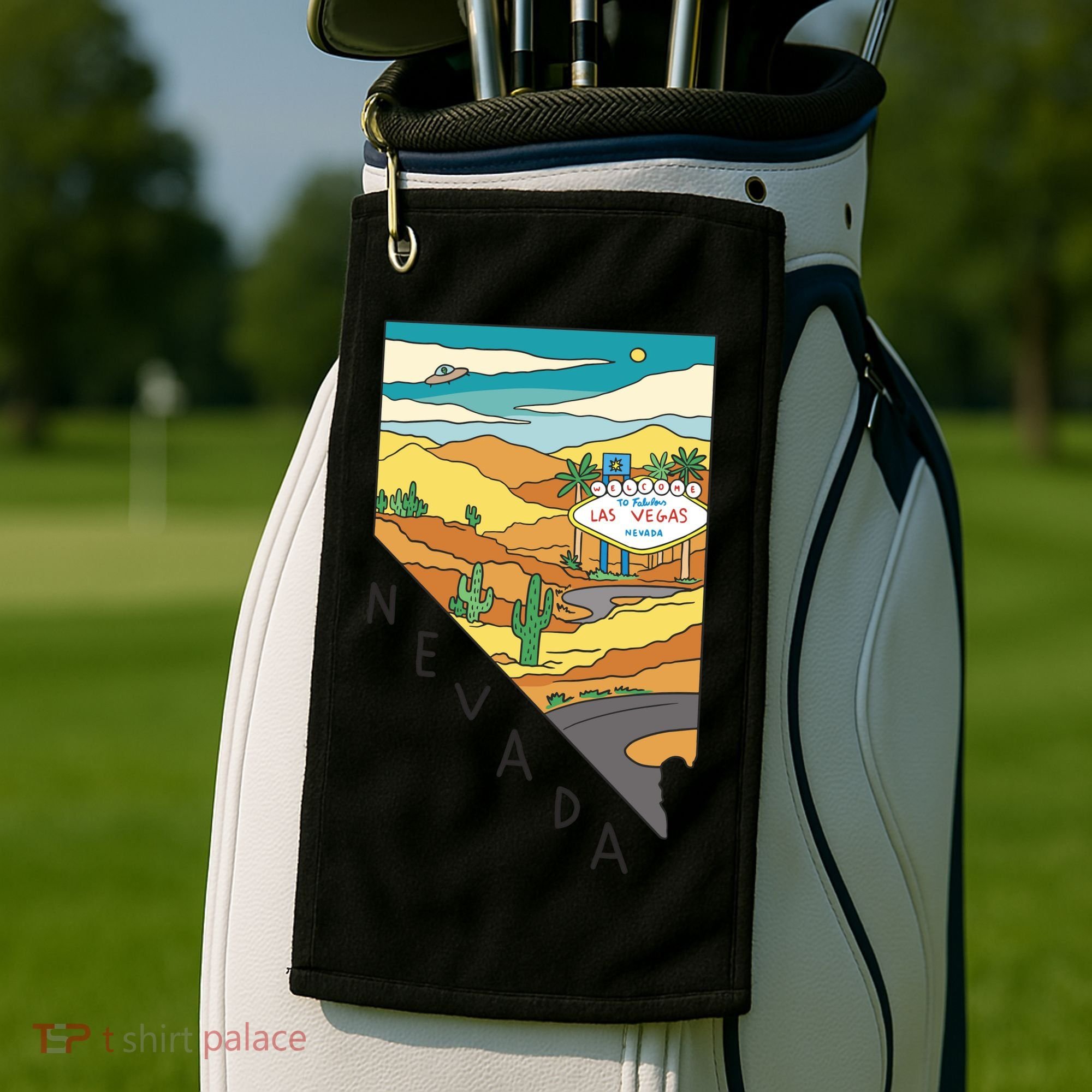 Nevada Retro Las Vegas Golf Towel