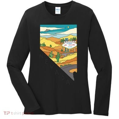 Nevada Retro Las Vegas Women's Long Sleeve Shirt