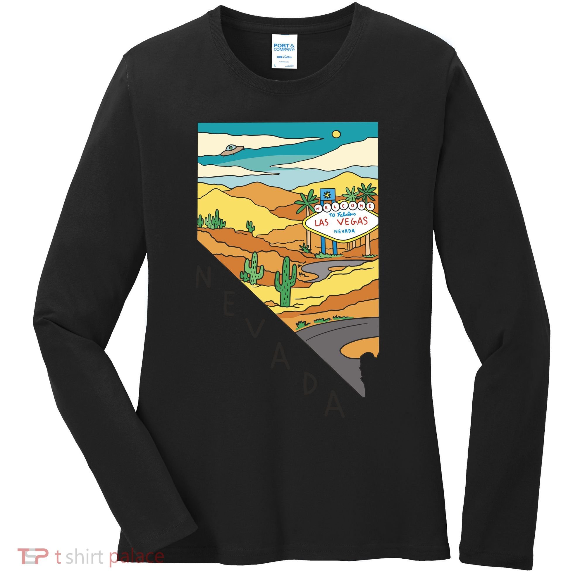 Nevada Retro Las Vegas Women's Long Sleeve Shirt