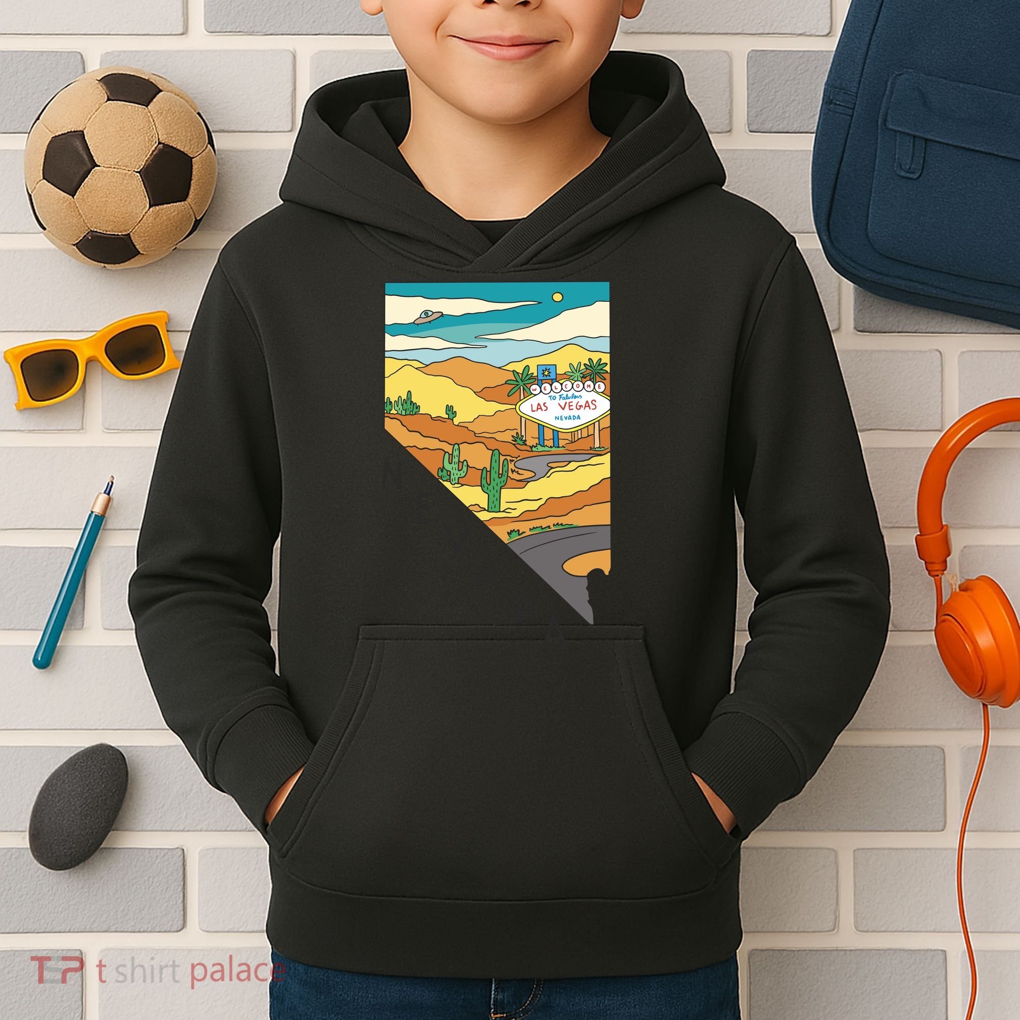 Nevada Retro Las Vegas Kids Hoodie