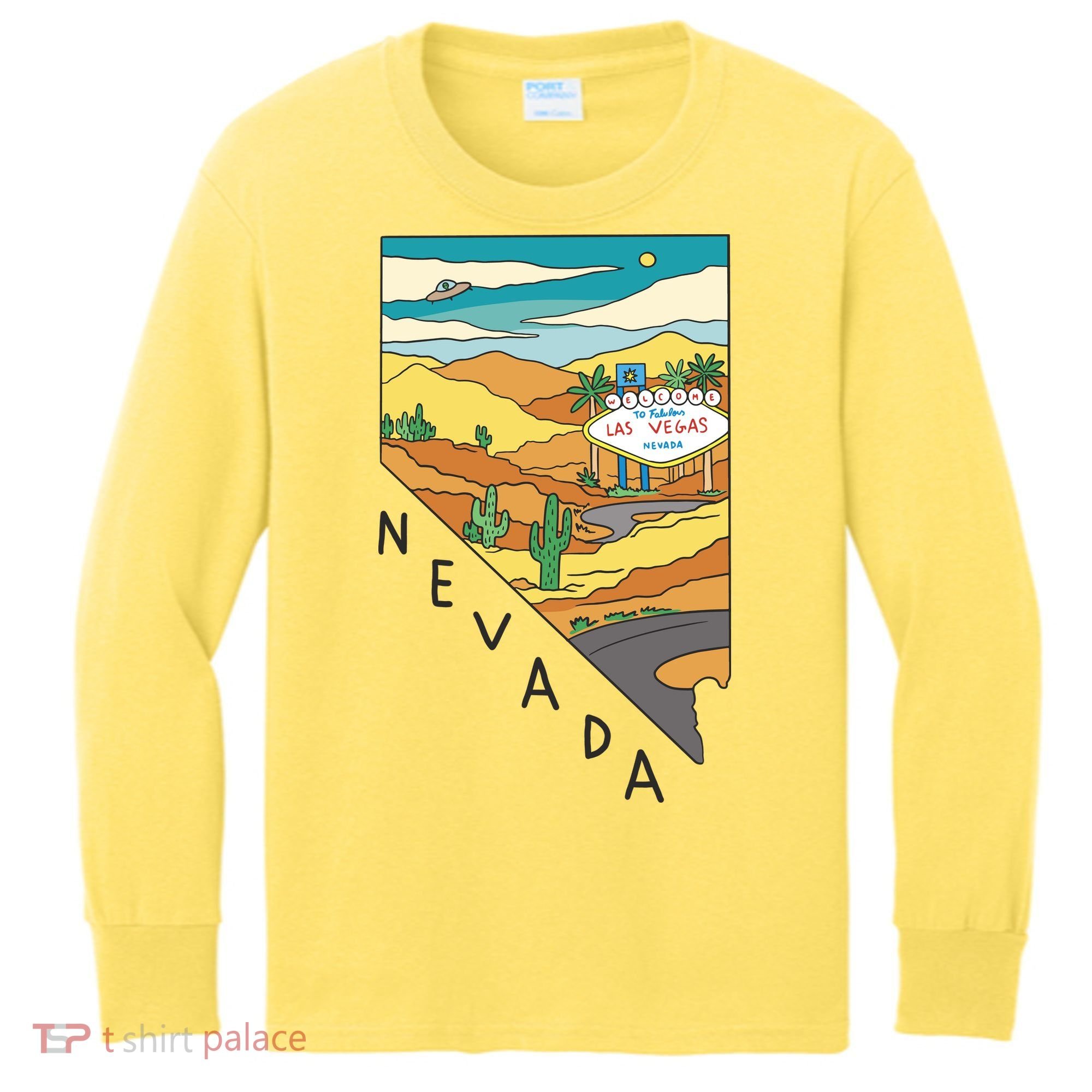 Nevada Retro Las Vegas Kids Long Sleeve Shirt