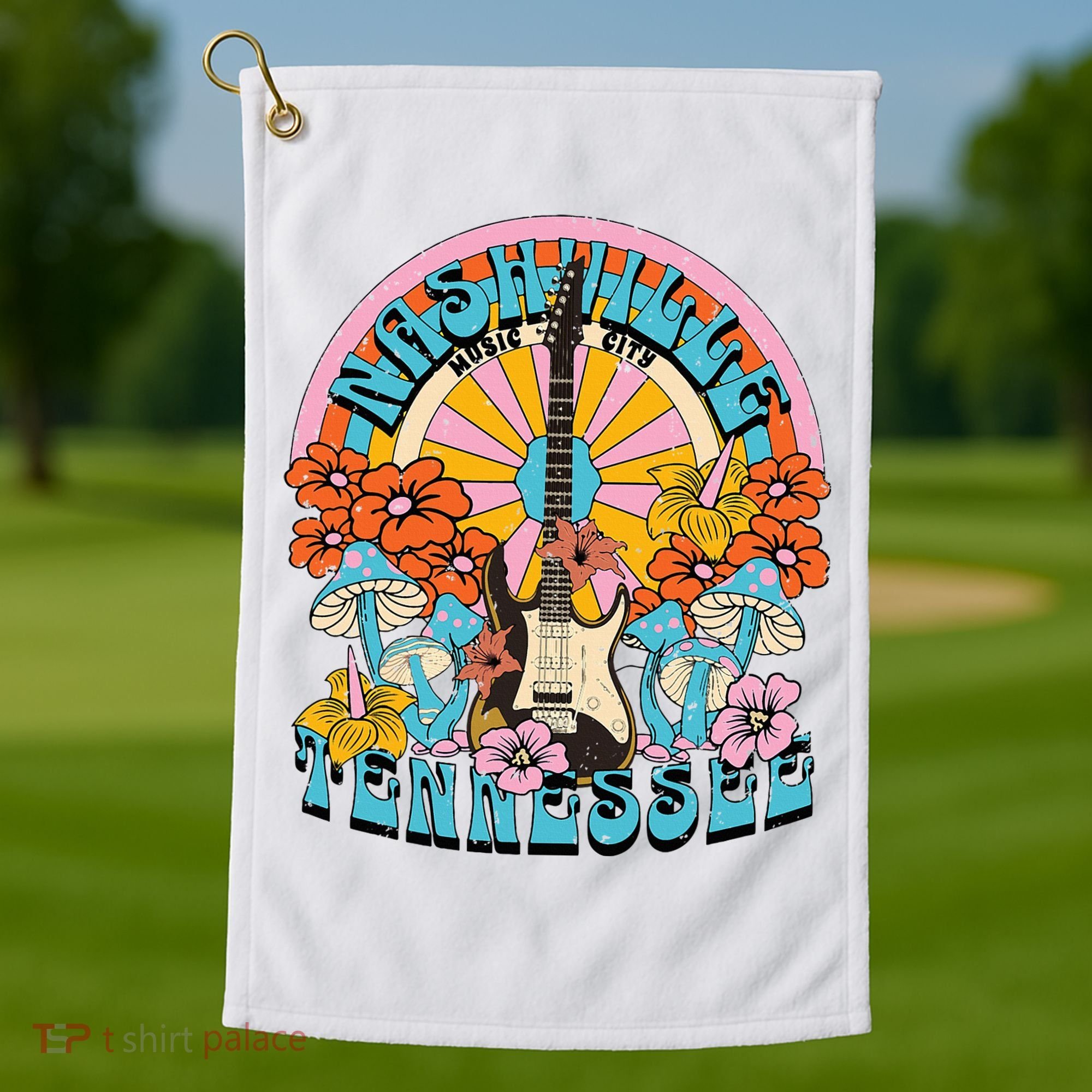 Nashville Retro Music City Trip Nash Bash Bach Golf Towel
