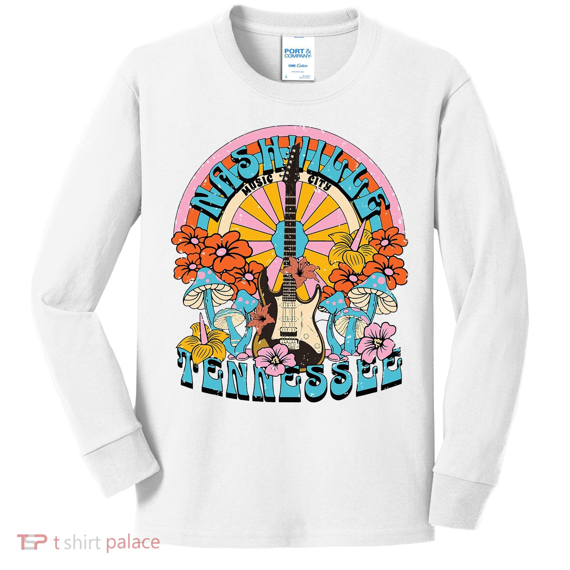 Nashville Retro Music City Trip Nash Bash Bach Kids Long Sleeve Shirt
